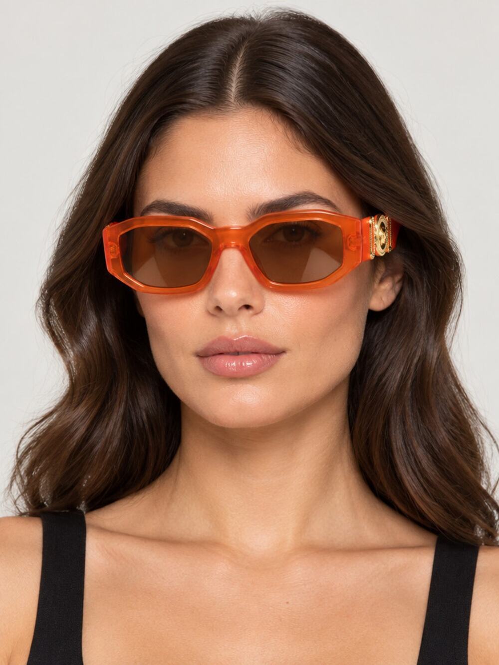 NEW Versace VE4361 552763 Transparent Papaya Orange Sunglasses Authentic